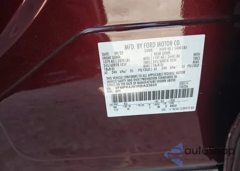 2024 Ford Edge Sel из США, поврежденный, VIN 2FMPK4J91RBA33805